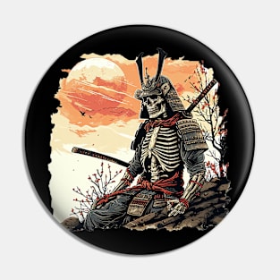 samurai skeleton Pin