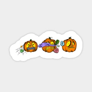 Trick or treat see no evil pumpkin Halloween Magnet