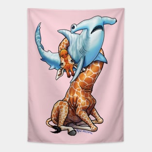 Giraffe vs. Hammerhead Tapestry