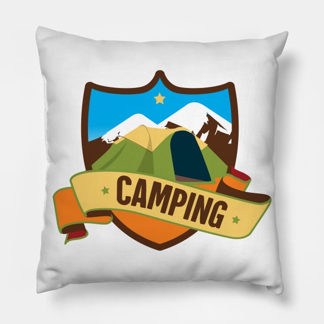 Camping Outdoor Adventure Pillow by LR_Collections