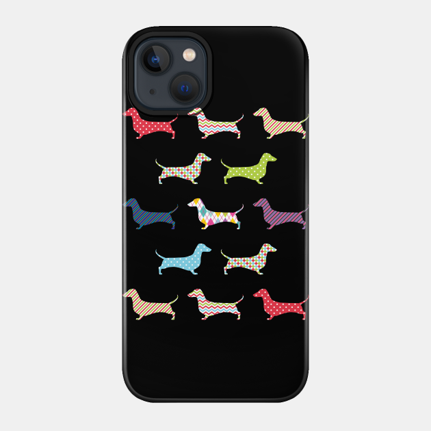 Christmas Wrapped Dachshund - Gift - Phone Case