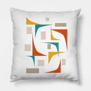 Mid Century Retro Geometric Corners Pillow