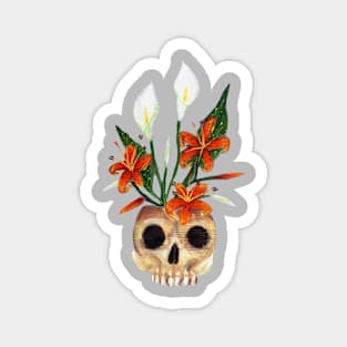 Skull and Lillies Magnet