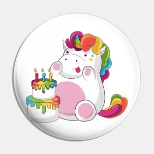 Cartoon Birthday Hippo Art Print Pin