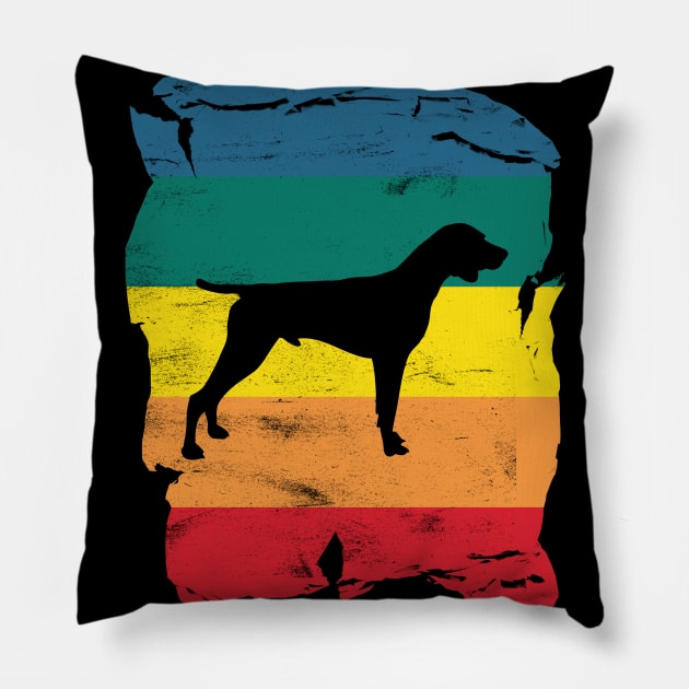 German Shorthaired Pointer Distressed Vintage Retro Silhouette Pillow by DoggyStyles