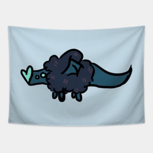 Navy Fluff Dragon :: Dragons and Dinosaurs Tapestry