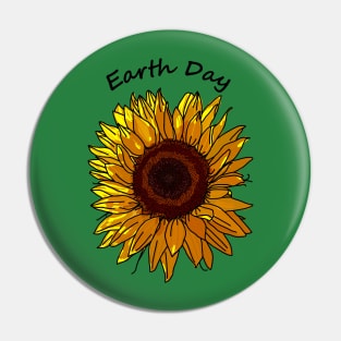 Sunflower for Eco Earth Day Pin