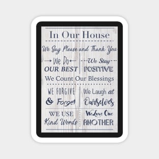 House Rules to Live By Print Magnet