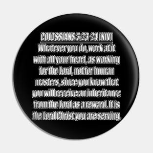 Colossians 3:23-24 New International Version Pin