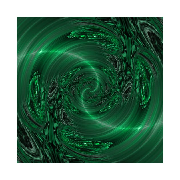 Green Metal Sci Fi Abstract Swirl by Moon Art