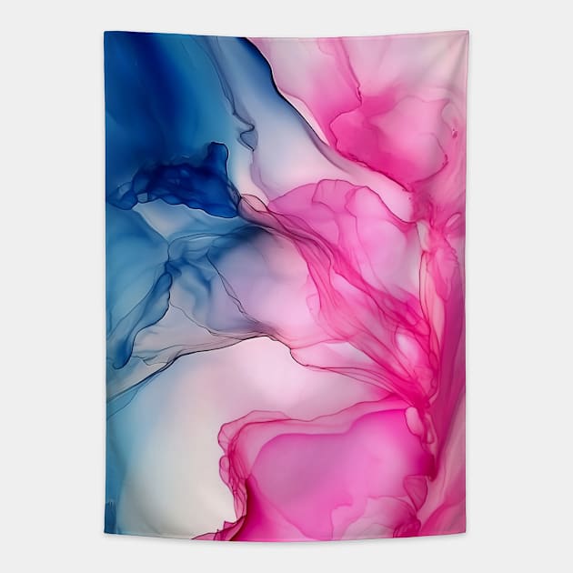 Pink Fused - Abstract Alcohol Ink Art Tapestry by inkvestor