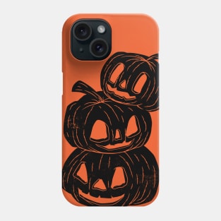 three pumpkins vintage Phone Case