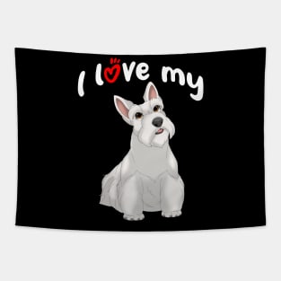 I Love My White Scottish Terrier Dog Tapestry