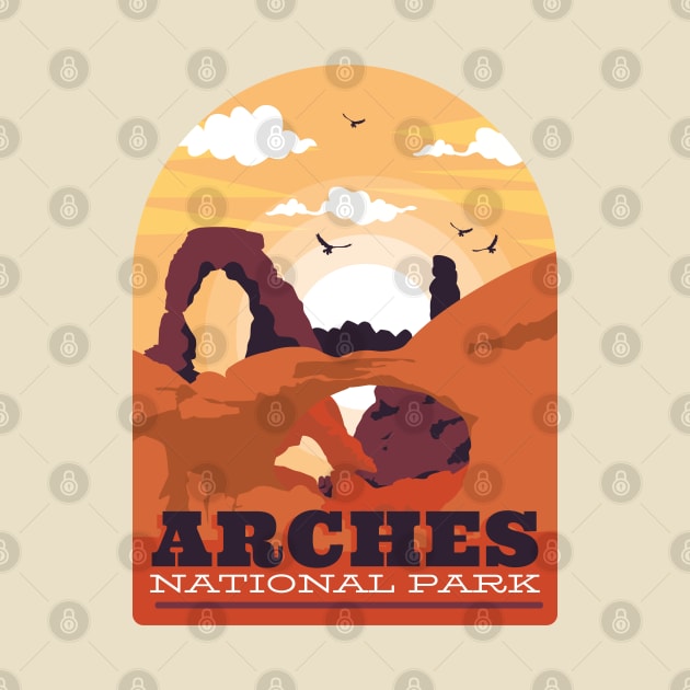 Arches National Park in Moab, Utah Vintage Retro Design by HiFi Tees