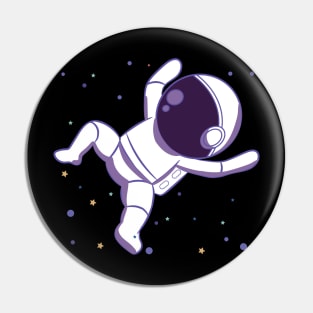 Floating Baby Astronaut Drawing Cartoon Space Design Pin