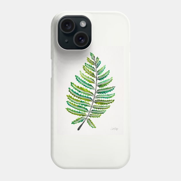 fern leaf green Phone Case by CatCoq