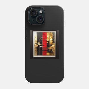 abstract artwork, red gold and black Phone Case