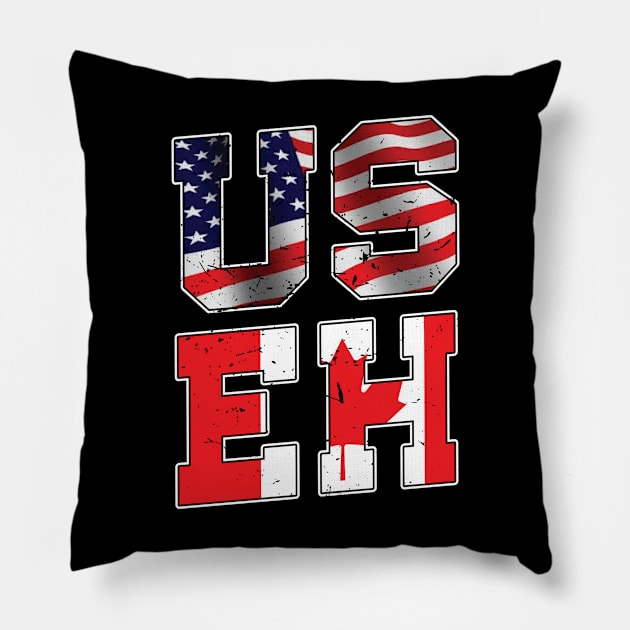 US Eh Canadian American Flag Pillow by Kelleh Co. 