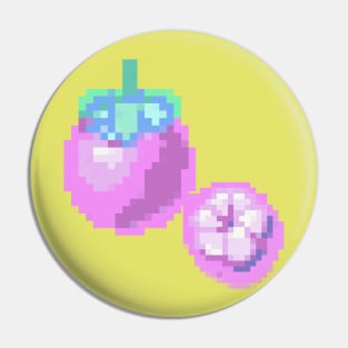 Mangosteen Pixel art, Cute Mangosteen fruit, Thai fruit Pin