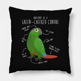 Green Cheek Conure Anatomy Pillow