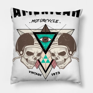 AMERICAN MOTORCYCLE VINTAGE 1973 Pillow