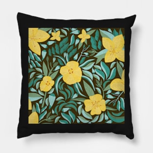 California Sun Cup Botanical Pattern Pillow