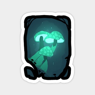 Glowing Mushrooms Magnet