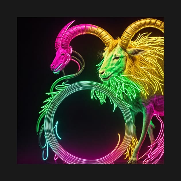 neon capricorn by clavianpuppet