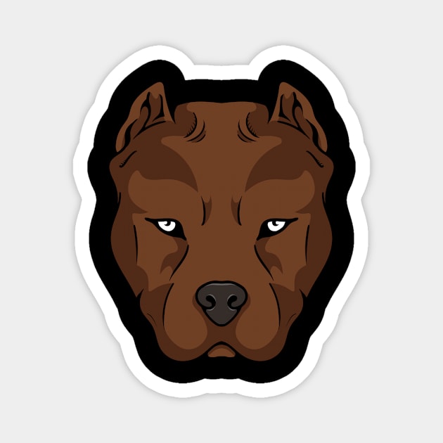 Brown pitbul Magnet by Starkey Store