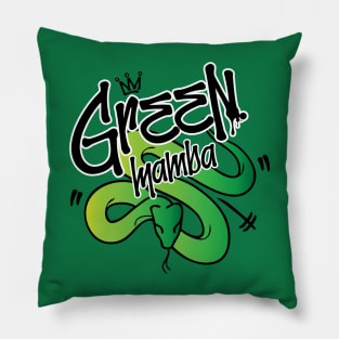 Green Mamba Graffiti Snake Pillow