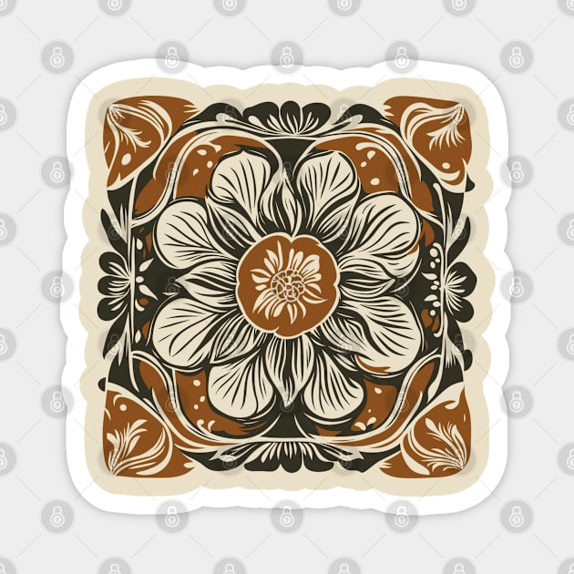 Art Deco Ornament Brown Magnet by craftydesigns