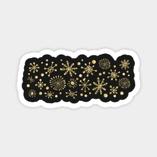 Gold Retro Stars on Black Magnet