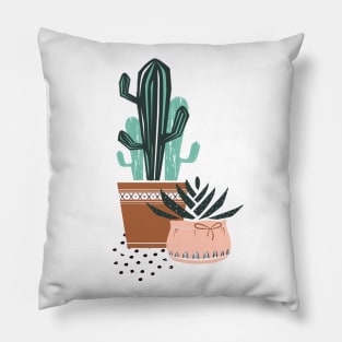 Cactuses and zebra plant Pillow