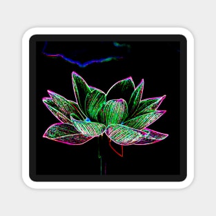 Neon Lotus Magnet