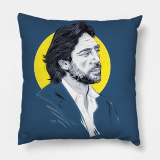 Javier Bardem - An illustration by Paul Cemmick Pillow