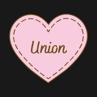 I Love Union Simple Heart Design T-Shirt