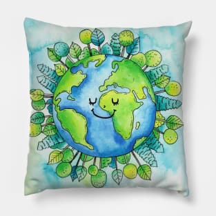 Mother earth Watercolor Pillow