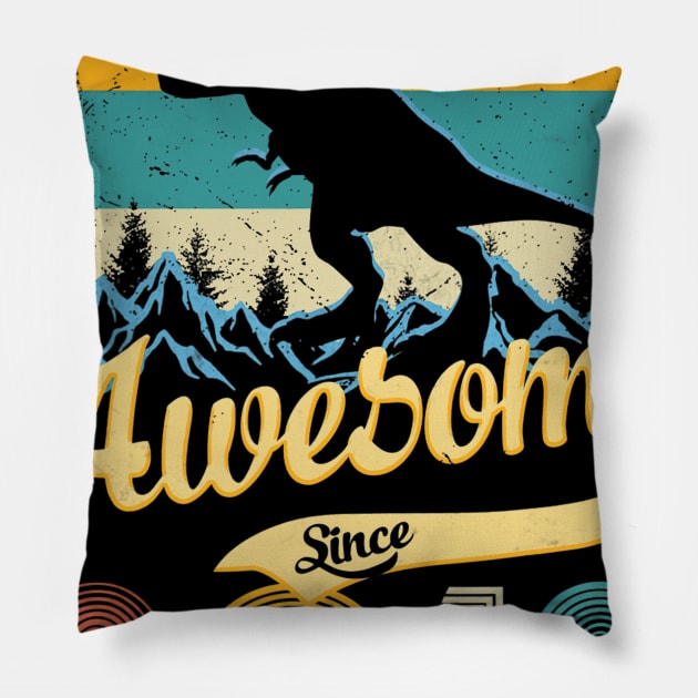 Awesome Since 2013 T-Shirt Birthday Dinosaur Gift Pillow by Ortizhw