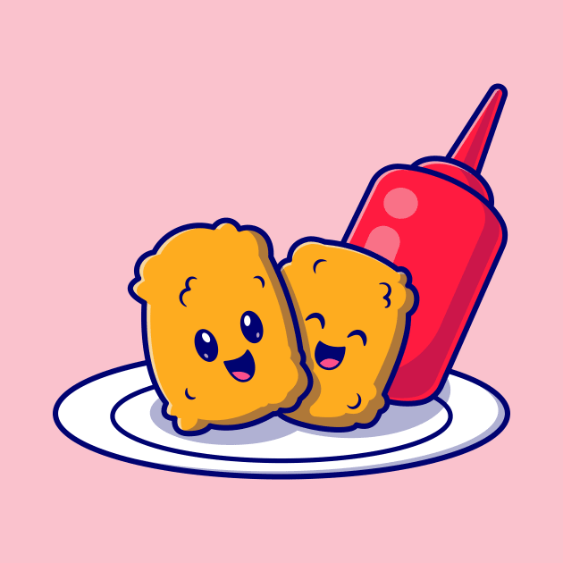 Cute Nuggets Smile With Sauce Cartoon by Catalyst Labs