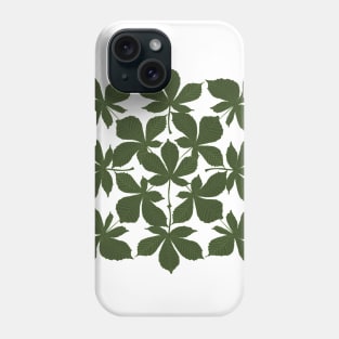 Green chestnut leaves. Phone Case