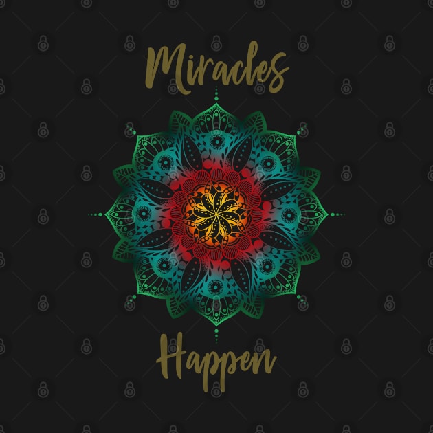 Flower Mandala miracles happen by BaliChili