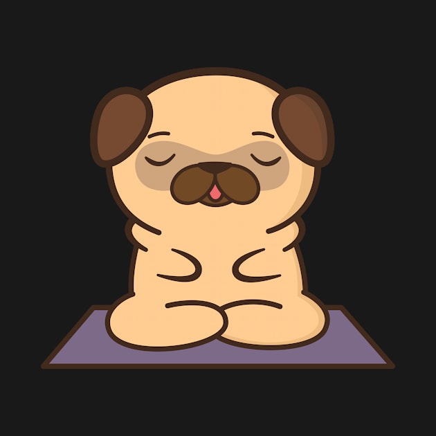 Cute and Kawaii Adorable Yoga Pug by happinessinatee