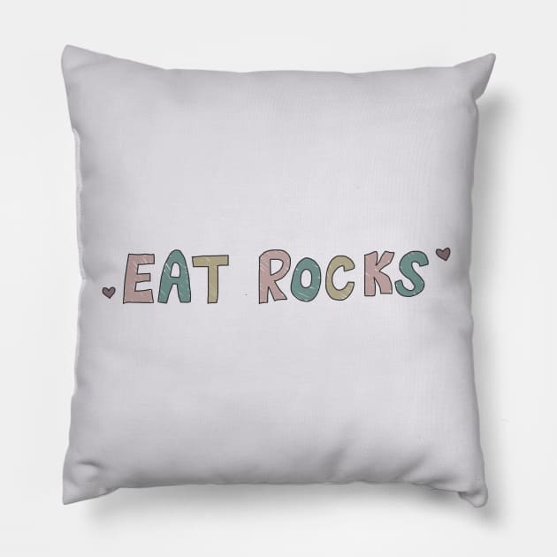 Eat Rocks Pillow by SillyStarlight