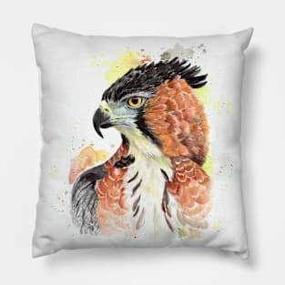 Wild beauty Ornate hawk eagle Watercolor Pillow