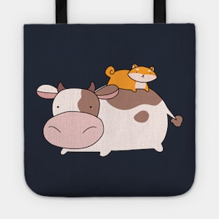 Cow and Little Shiba Tote