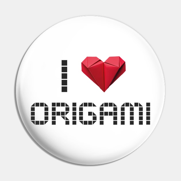 I Heart Origami Pin by TomiTee