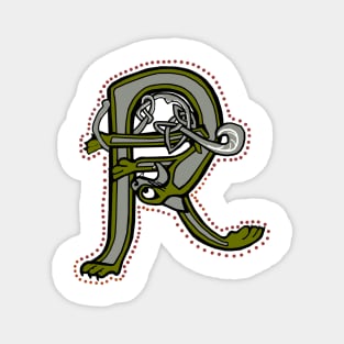 Celtic Cat Letter R Magnet