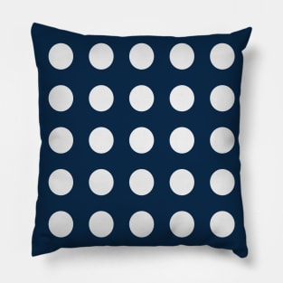 White Dots on Navy Pillow