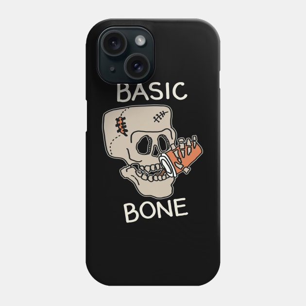 Basic Bone Simple Pleasure, Skull Skeleton Drinking Coffee, Caffeine Addicts Phone Case by SilverLake