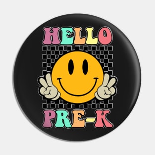 Funny Cute Hello Pre-K Retro Pre-K Back to School Teacher Kids Pin